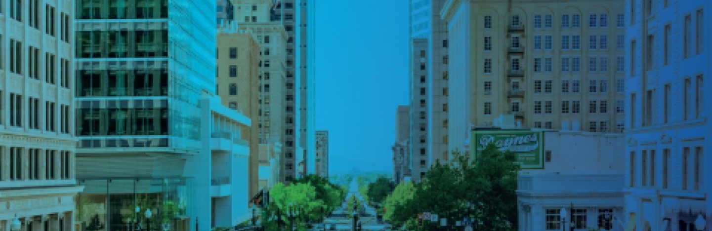 city scape w blue gradient