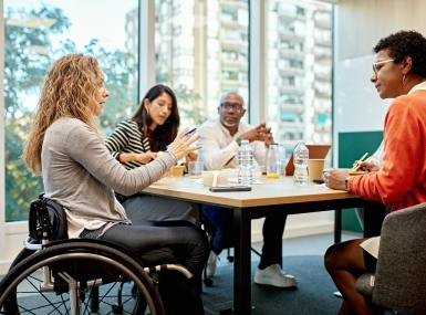 Employees meeting