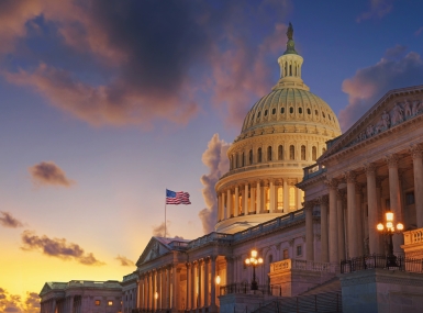 US Capitol at dusk