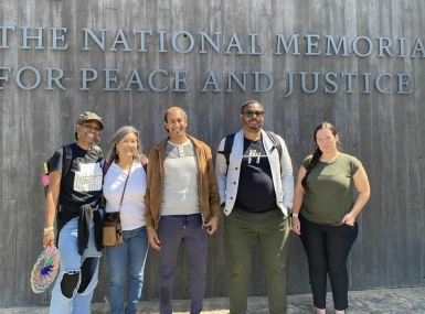 FLY executive team members visit the National Memorial for Peace and Justice in Montgomery County, Ala.