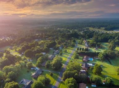 Aerial view of Boiling Springs, S.C.