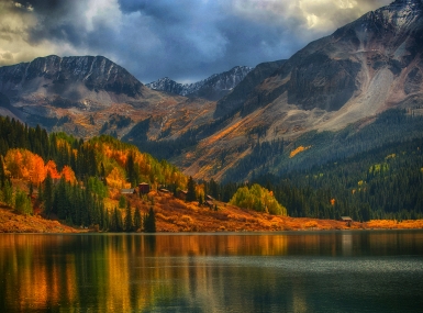 Lake and Mountains in West End, Colo