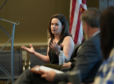 Amy Cohen, executive director of the National Association of State Election Directors, outlines her peers’ concerns about the future of election administration. Photo by Charlie Ban