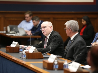 Converse County, Wyo. Commissioner Jim Willox testifies before Congress on rural road safety.