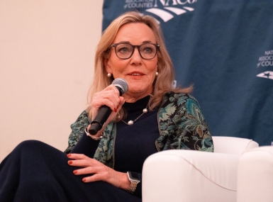 Los Angeles County, Calif. Supervisor Kathryn Barger discusses the coordination necessary to help rebuild her community after deadly wildfires displaced 150,000 residents. Photo by Leon Lawrence III