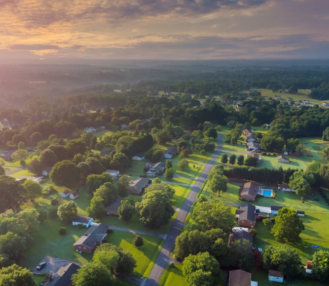 Aerial view of Boiling Springs, S.C.