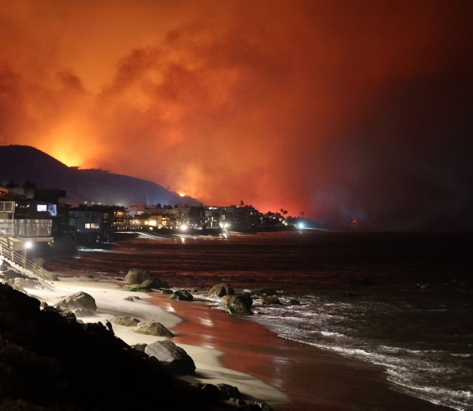 Wildfires burn in Los Angeles County, destroying homes and buildings in the Pacific Palisades, Malibu and Altadena neighborhoods. Photo courtesy of California Fire Foundation