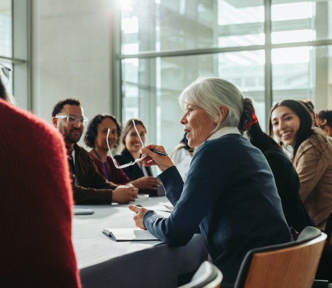 Business professionals in a meeting