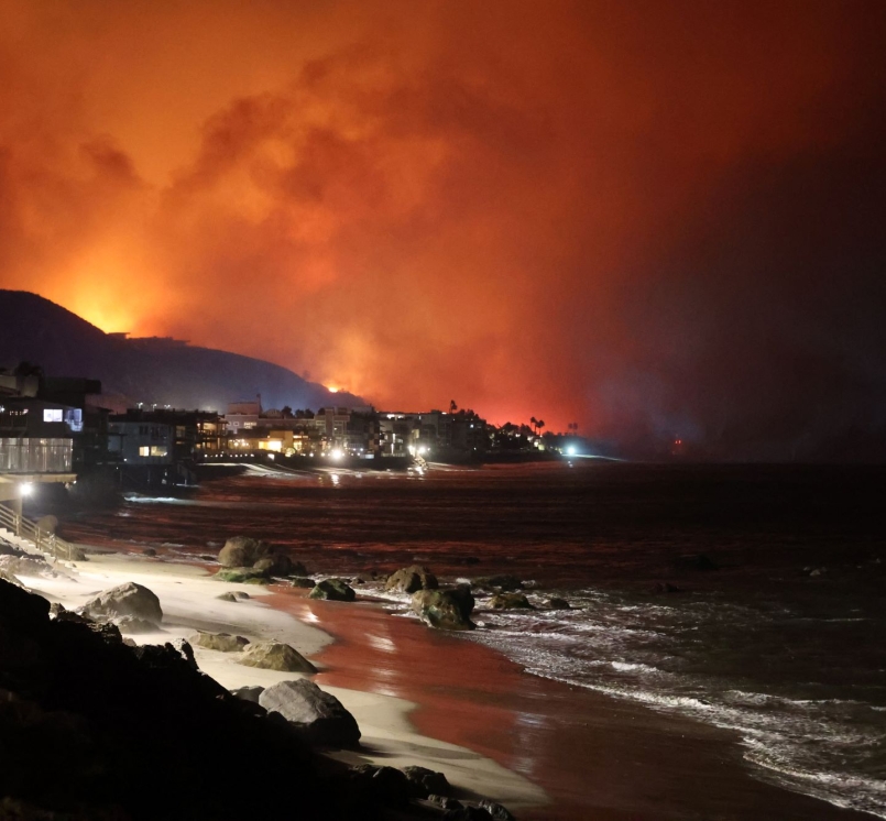 Wildfires burn in Los Angeles County, destroying homes and buildings in the Pacific Palisades, Malibu and Altadena neighborhoods. Photo courtesy of California Fire Foundation