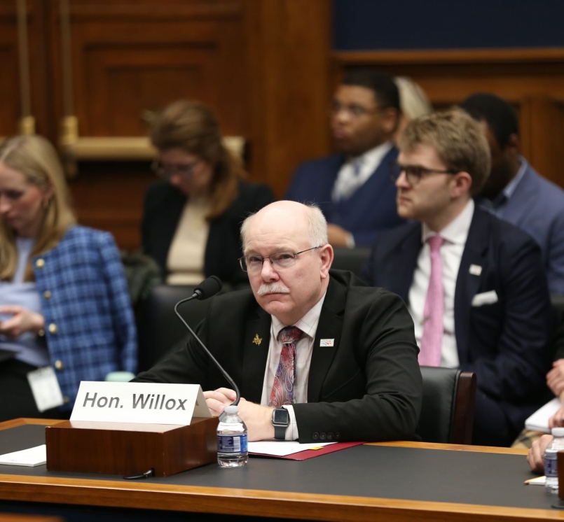 Converse County, Wyo. Commissioner Jim Willox prepared to testify before the U.S. House Subcommittee on Highways and Transit on Feb. 12.