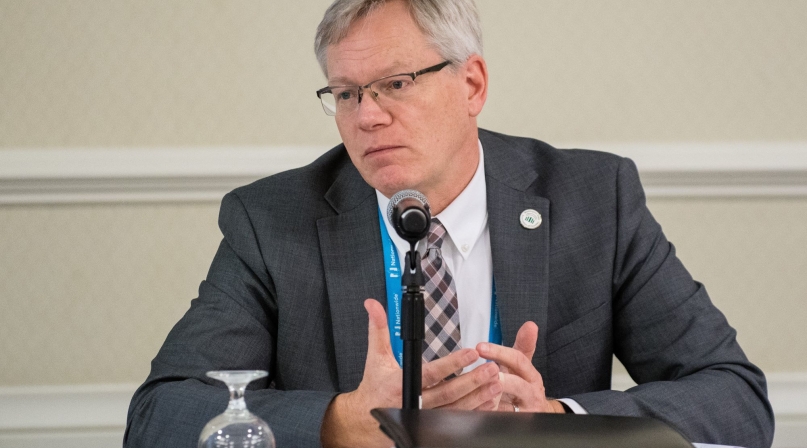Former Washington State Association of Counties Executive Director Eric Johnson speaks during the 2019 NACo Legislative Conference. Photo by Denny Henry