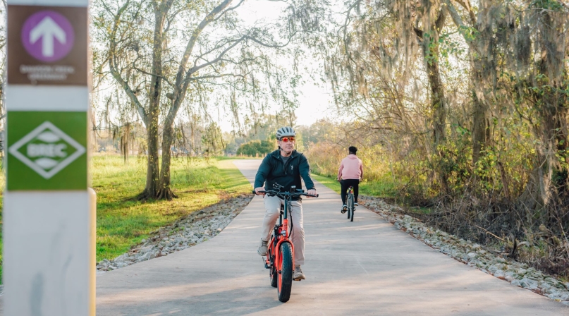 Cyclists use a trail in East Baton Rouge Parish, La. Photo courtesy of Recreation and Parks Commission for East Baton Rouge Parish