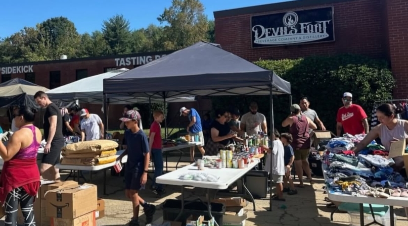 In the weeks following Hurricane Helene, when Devil’s Foot Distillery in Buncombe County, N.C. was closed to rebuild, the business created a distribution hub to support the community, which helped distribute 16,000 gallons of water and dozens of pallets of food, diapers, clothing and hygiene items to local residents.