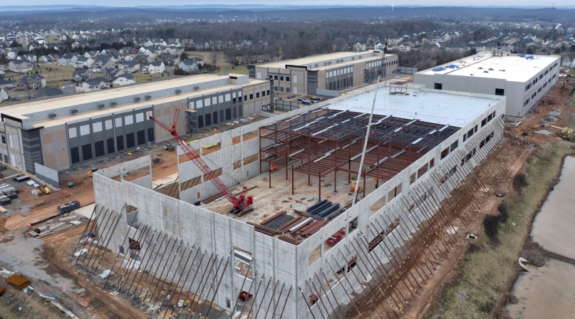 Construction of Amazon Mid-Atlantic Region data center in Loudoun County, Va. Photo by Getty Images