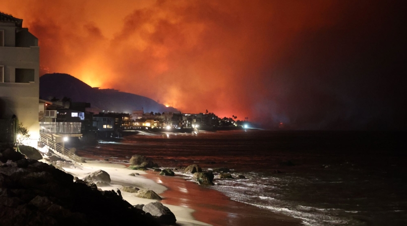 Wildfires burn in Los Angeles County, destroying homes and buildings in the Pacific Palisades, Malibu and Altadena neighborhoods. Photo courtesy of California Fire Foundation