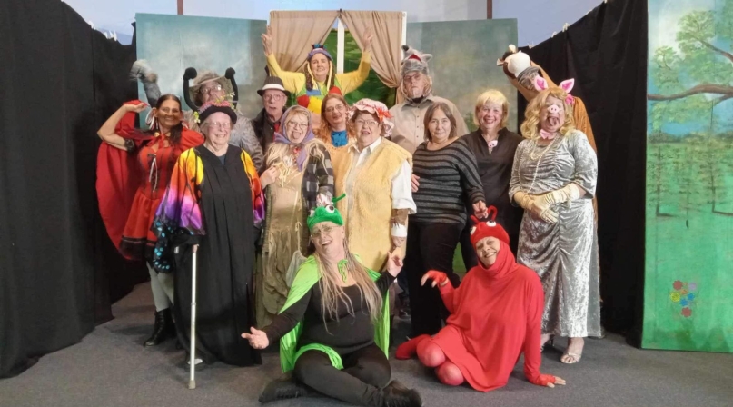 Members of the Saline County, Kan. Senior Center theater group pause for a photo in costume.