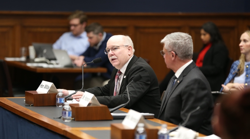 Converse County, Wyo. Commissioner Jim Willox testifies before Congress on rural road safety.