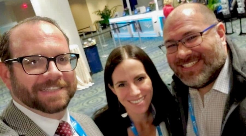 High school classmates El Paso County, Texas Commissioner David Stout, Washoe County, Nev. Commissioner Mariluz Garcia and then-San Bernardino County, Calif. Government and Legislative Affairs Director Brad Jensen meet up at the 2023 NACo Legislative Conference. Photo by David Stout