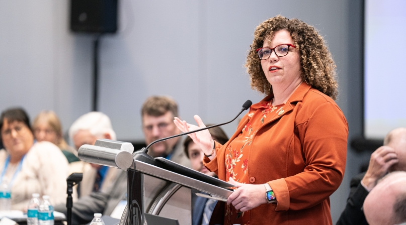 Rep. Celeste Maloy (R-Utah) addresses NACo's Public Lands Steering Committee March 1. Photo by Denny Henry