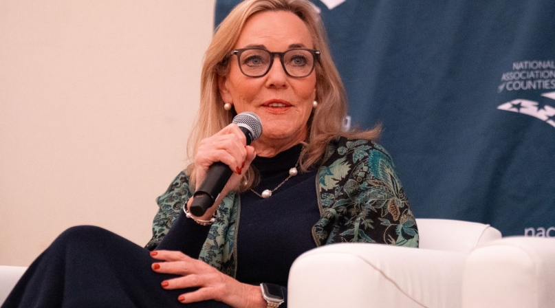 Los Angeles County, Calif. Supervisor Kathryn Barger discusses the coordination necessary to help rebuild her community after deadly wildfires displaced 150,000 residents. Photo by Leon Lawrence III