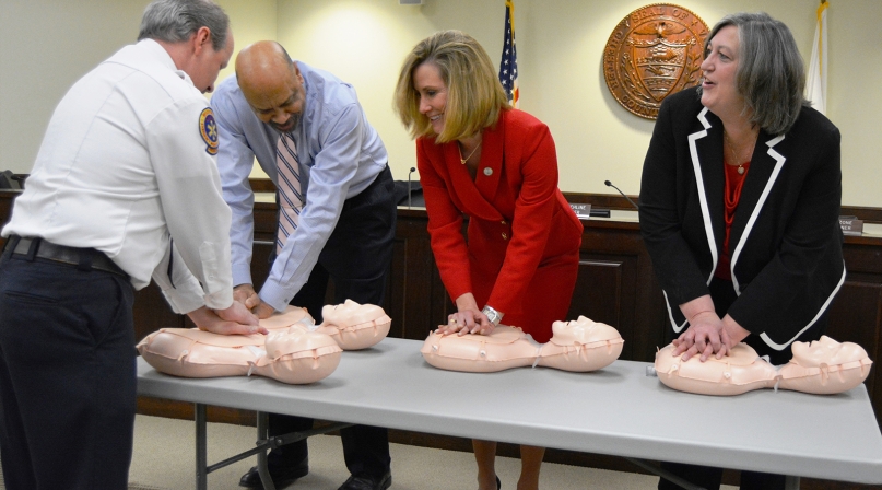 Image of Chester County Commissioners learn hands only CPR on Valentine's Day - 1.jpg