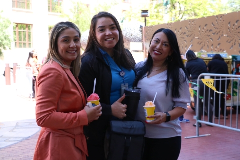 County employees enjoy free snow cones in El Paso County, Texas at a “Chill Out Day” event organized in partnership with a local restaurant.